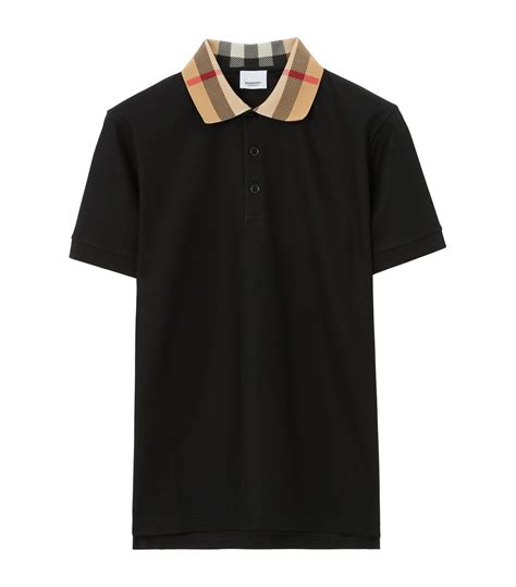 mens black burberry polo|check collar polo shirt Burberry.